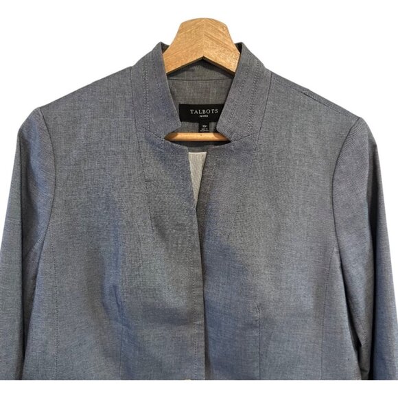 Talbots Women's Gray Blazer Size 10 Petite - Picture 4 of 13